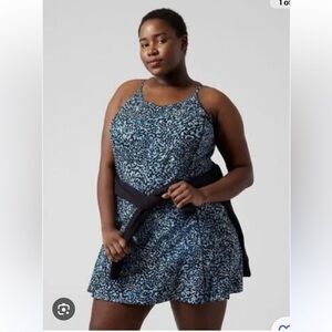 Athleta Women’s Leopard Print Infinity Dress Blue 1XL